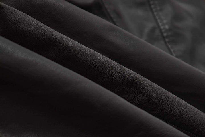 An image of a   34065 Vegan Leather Bomber Jacket by  Mirra Masa