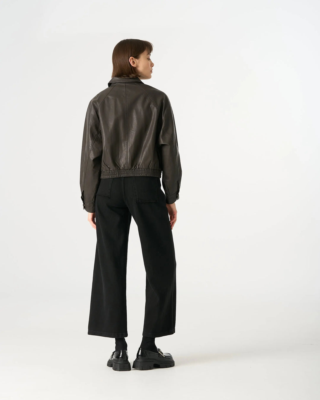 An image of a   34065 Vegan Leather Zip Bomber by  Mirra Masa