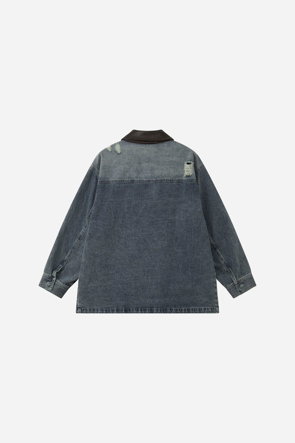 An image of a   34101 Contrast-Collar Denim Utility Jacket by  Mirra Masa