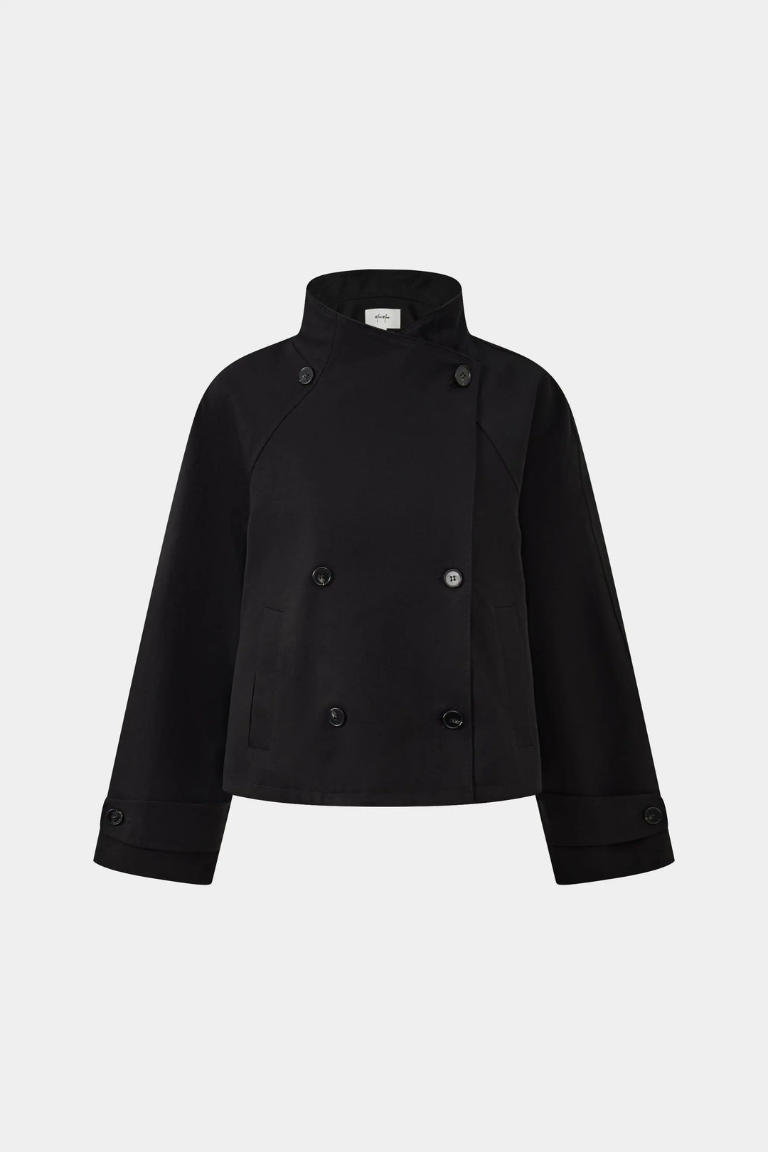 An image of a   34168 Double-Breasted Short Trench Coat by  Mirra Masa