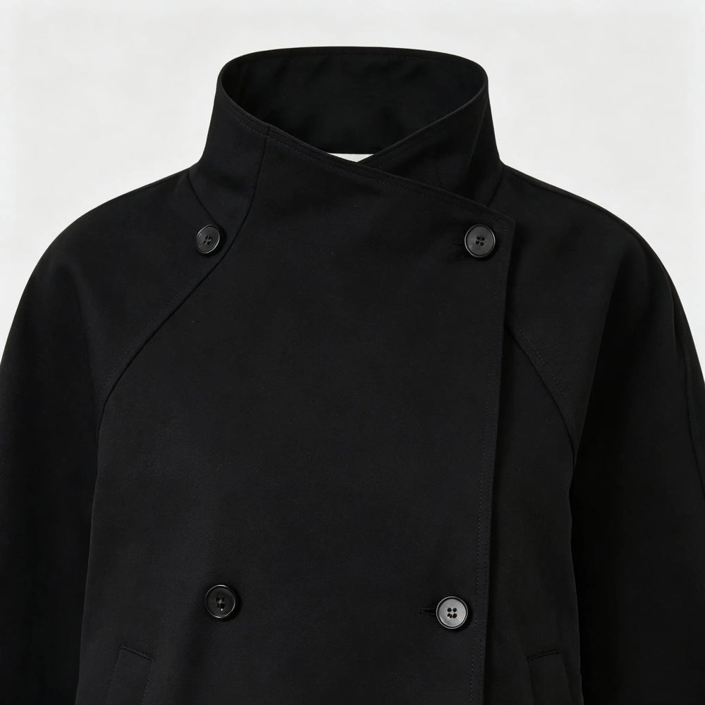 An image of a   34168 Double-Breasted Short Trench Coat by  Mirra Masa