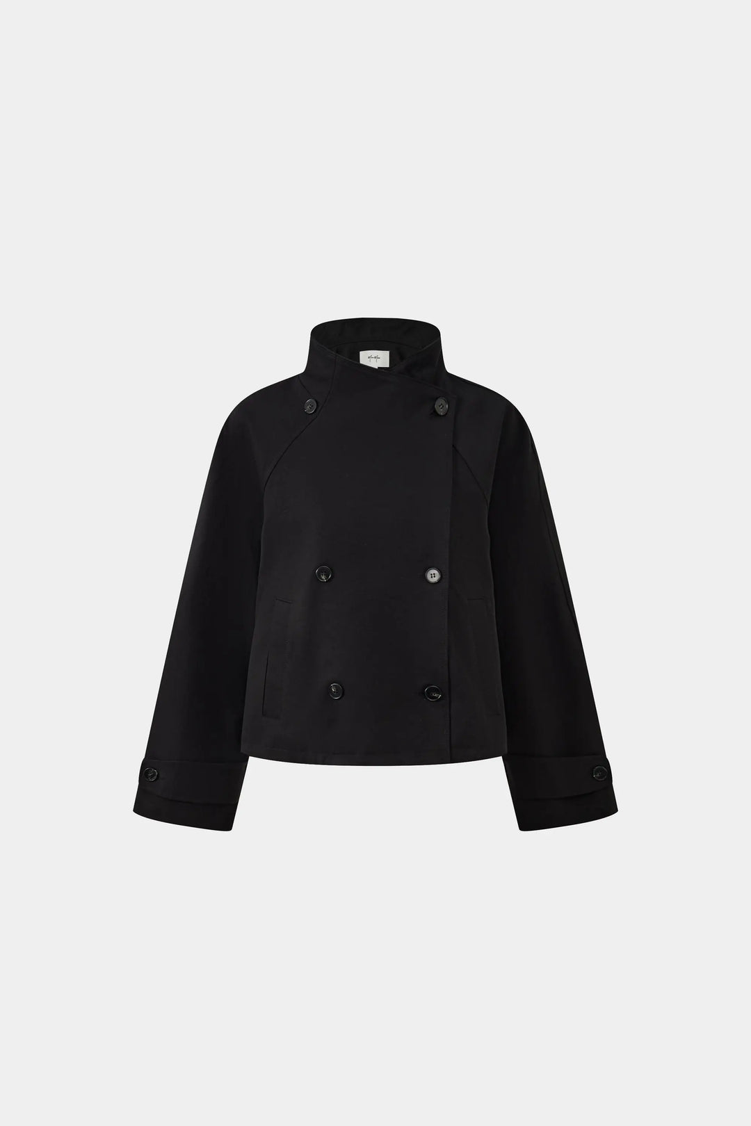 An image of a   34168 Double-Breasted Short Trench Coat by  Mirra Masa