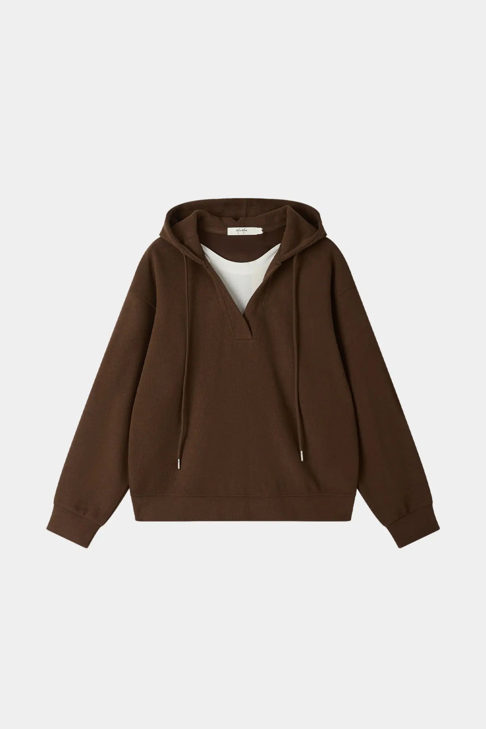An image of a   34241 Layered V-Neck Hoodie by  Mirra Masa