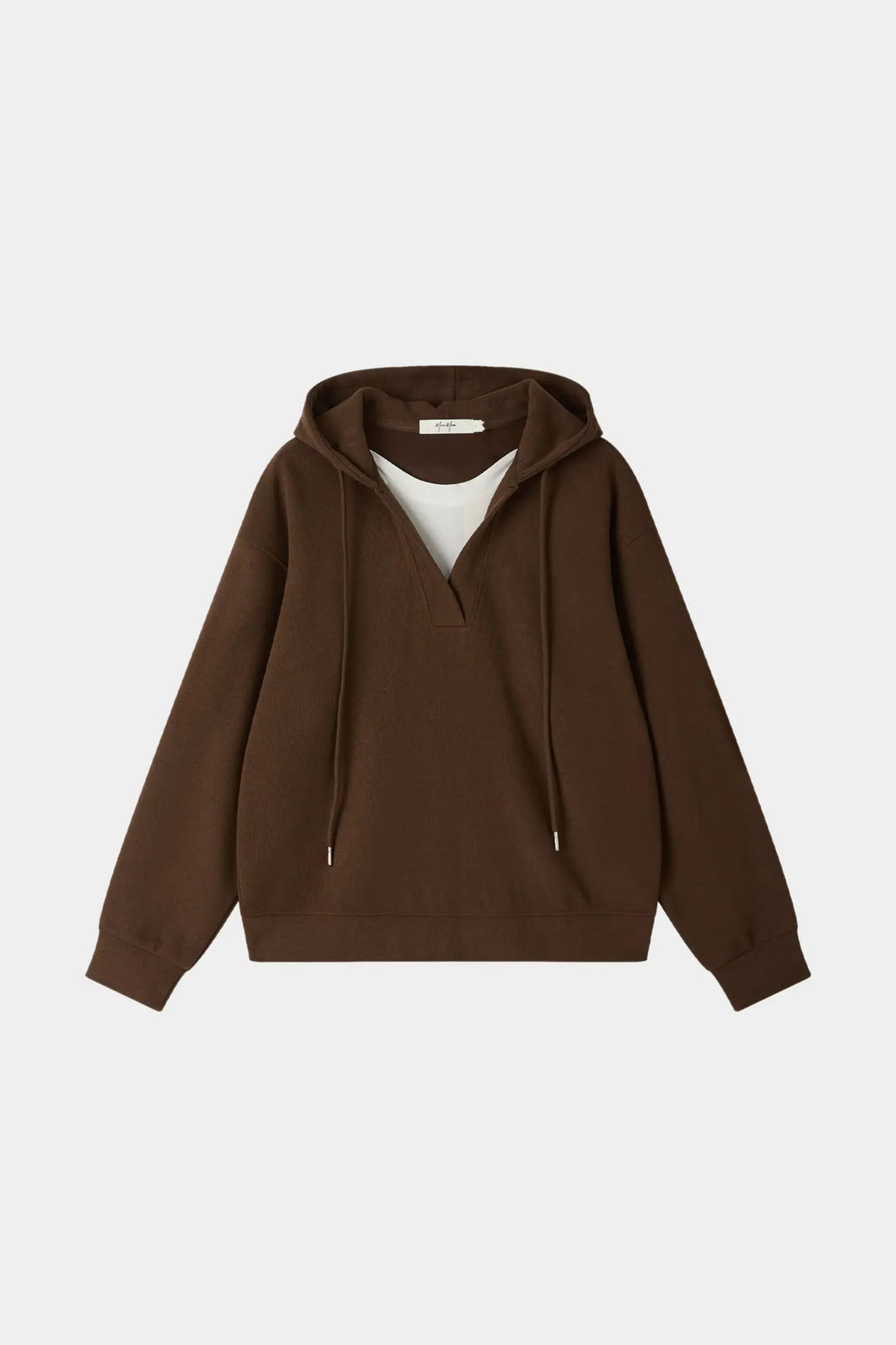 An image of a   34241 Layered V-Neck Hoodie by  Mirra Masa