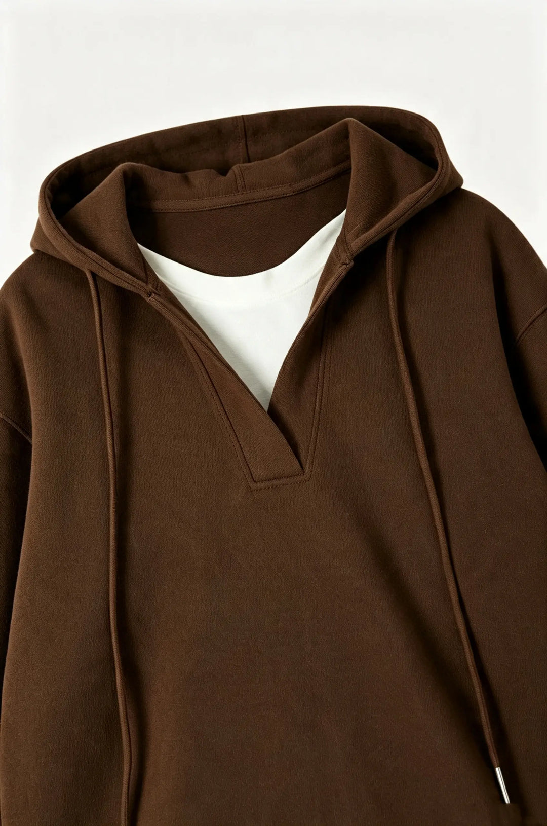 An image of a   34241 Layered V-Neck Hoodie by  Mirra Masa