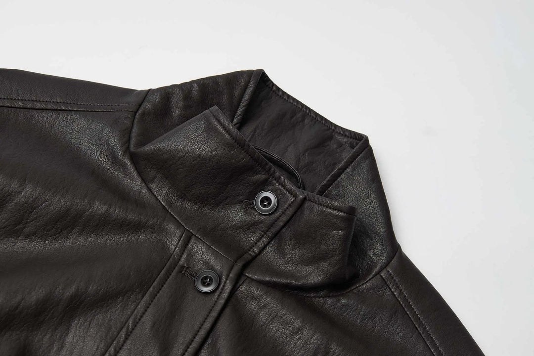 An image of a   34266 Vegan Leather Bomber Jacket by  Mirra Masa