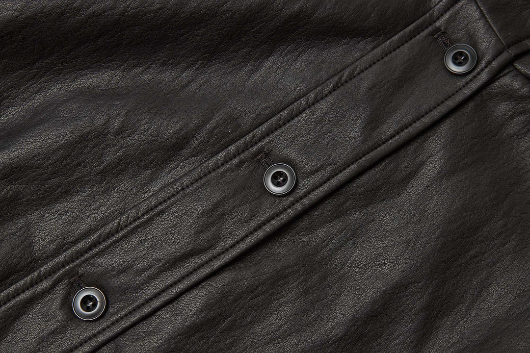 An image of a   34266 Vegan Leather Bomber Jacket by  Mirra Masa