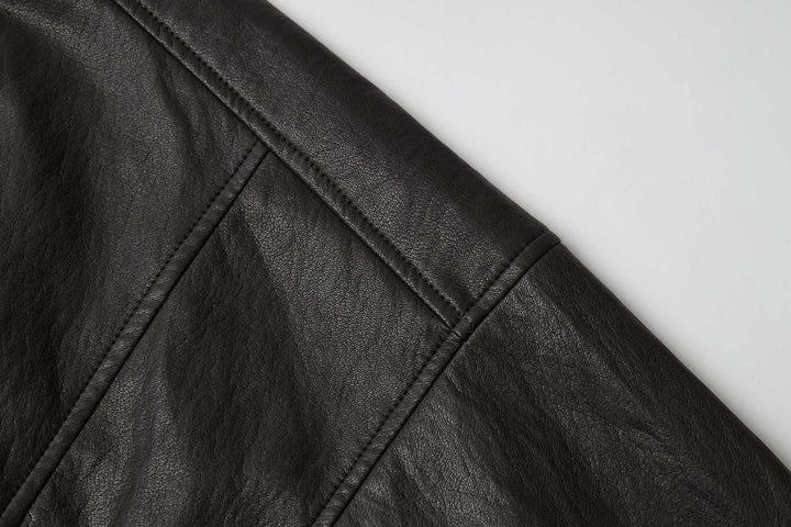 An image of a   34266 Vegan Leather Bomber Jacket by  Mirra Masa