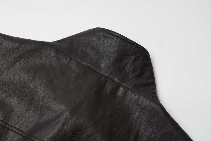 An image of a   34266 Vegan Leather Bomber Jacket by  Mirra Masa