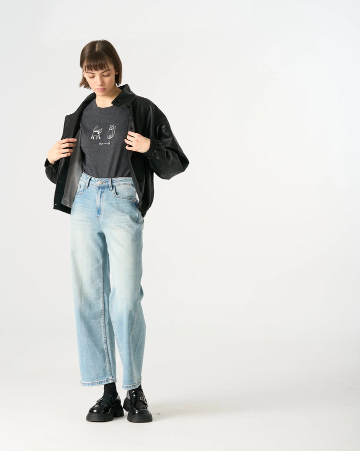 An image of a   34266 Vegan Leather Bomber Jacket by  Mirra Masa