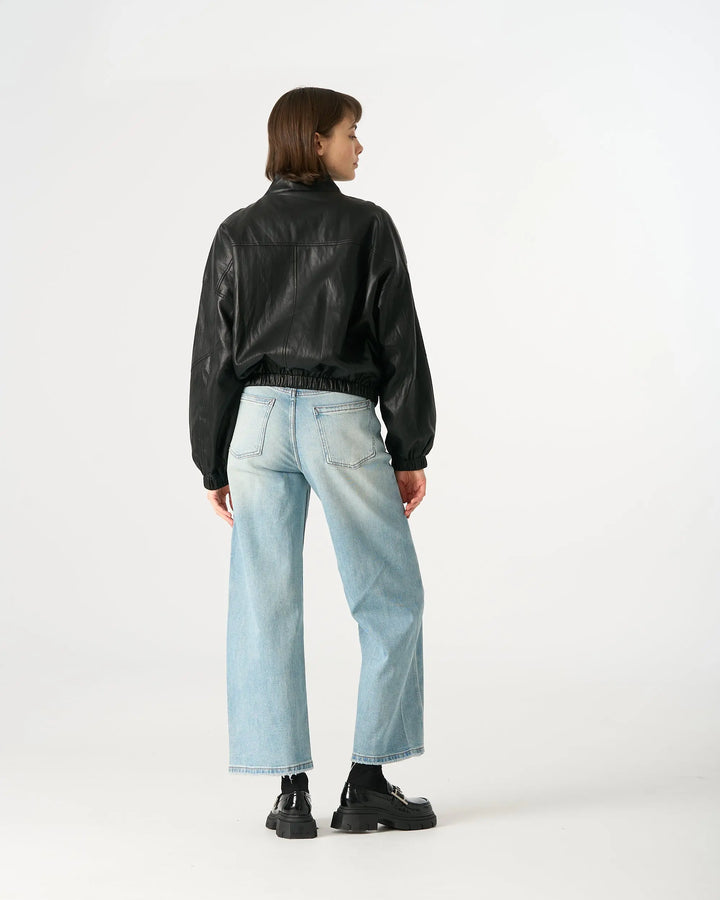 An image of a   34266 Vegan Leather Bomber Jacket by  Mirra Masa