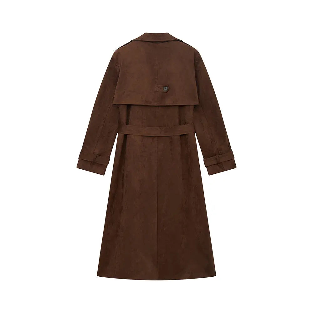 An image of a   34418 Suede Trench Coat by  Mirra Masa