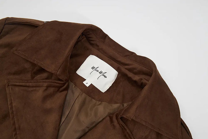 An image of a   34418 Suede Trench Coat by  Mirra Masa