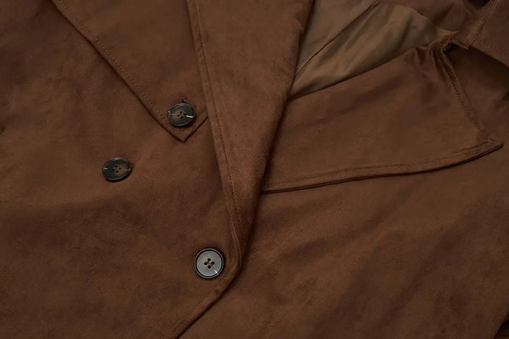 An image of a   34418 Suede Trench Coat by  Mirra Masa