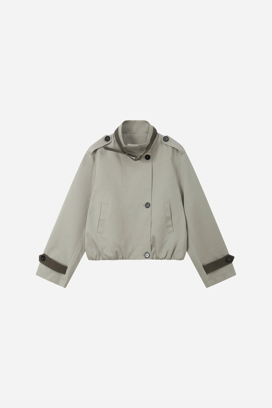 An image of a   34515 Cropped Trench Jacket by  Mirra Masa