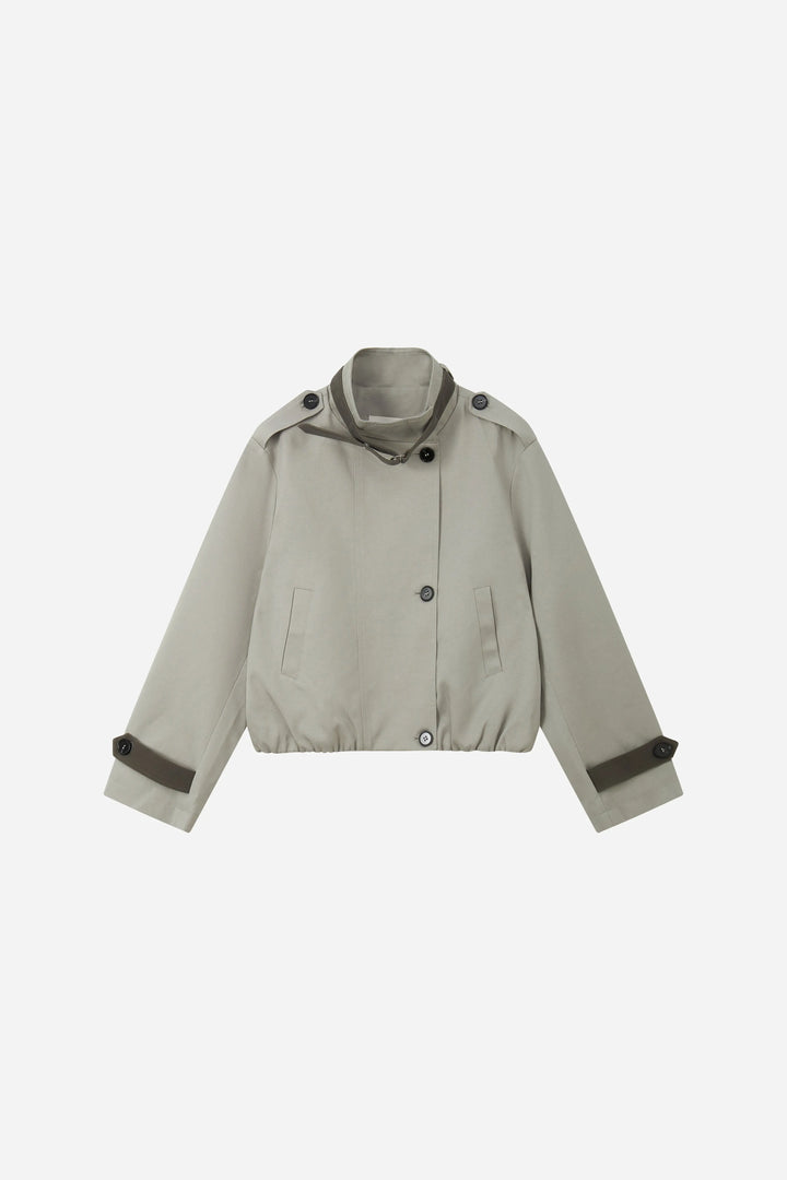 An image of a   34515 Cropped Trench Jacket by  Mirra Masa