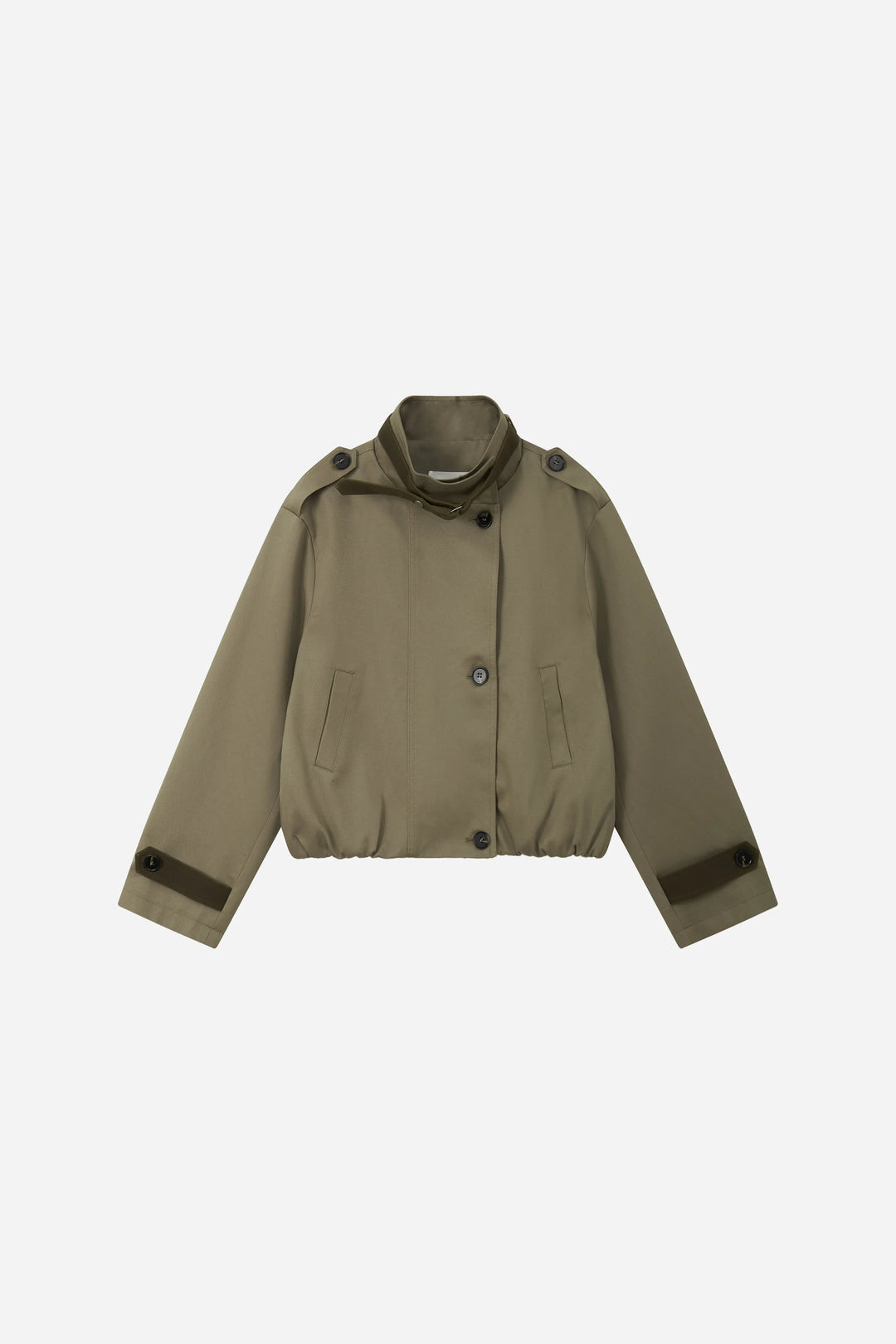 An image of a   34515 Cropped Trench Jacket by  Mirra Masa