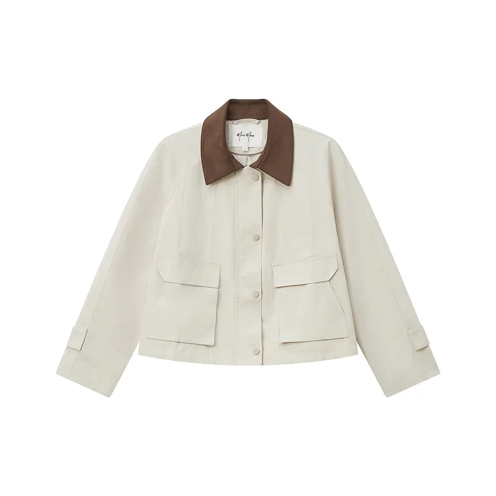 An image of a   34525 Cropped Two Tone Jacket by  Mirra Masa