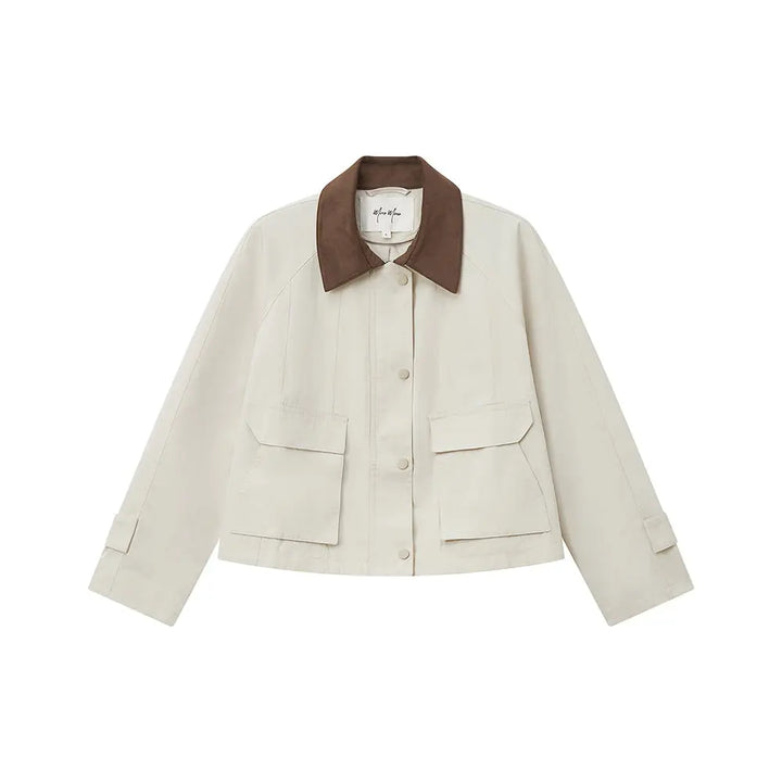 An image of a   34525 Cropped Two Tone Jacket by  Mirra Masa
