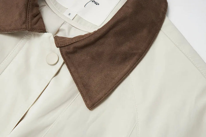 An image of a   34525 Cropped Two Tone Jacket by  Mirra Masa