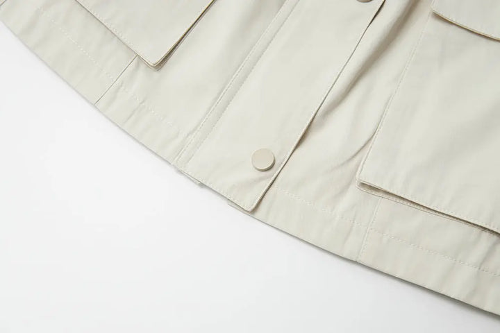 An image of a   34525 Cropped Two Tone Jacket by  Mirra Masa