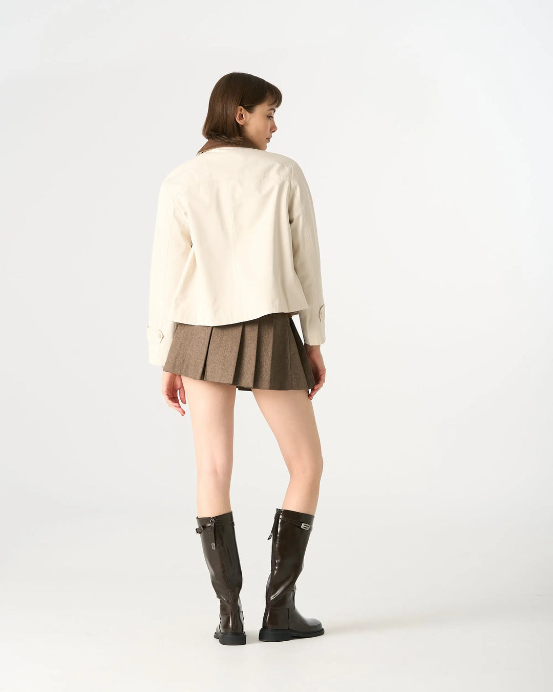 An image of a   34525 Cropped Two Tone Jacket by  Mirra Masa