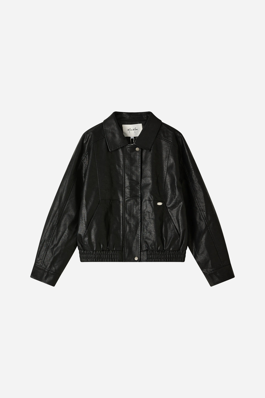 An image of a   34532 Faux Leather Bomber Jacket by  Mirra Masa