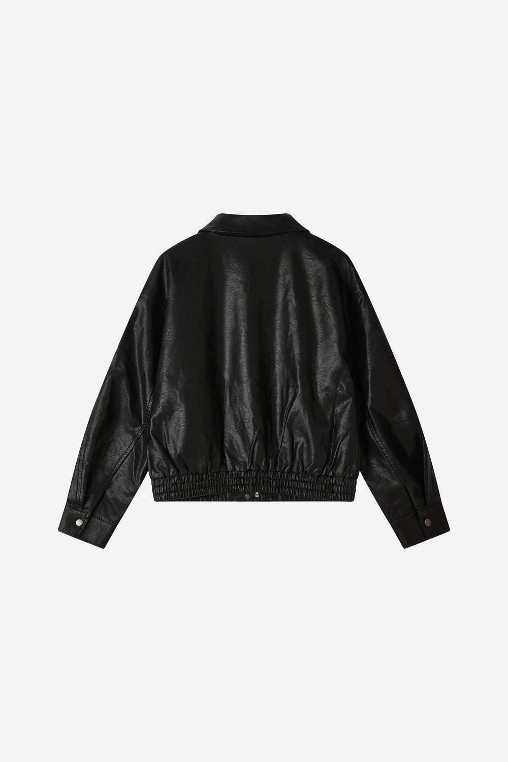 An image of a   34532 Faux Leather Bomber Jacket by  Mirra Masa