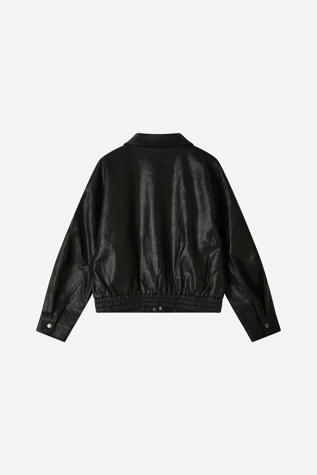 An image of a   34532 Faux Leather Bomber Jacket by  Mirra Masa