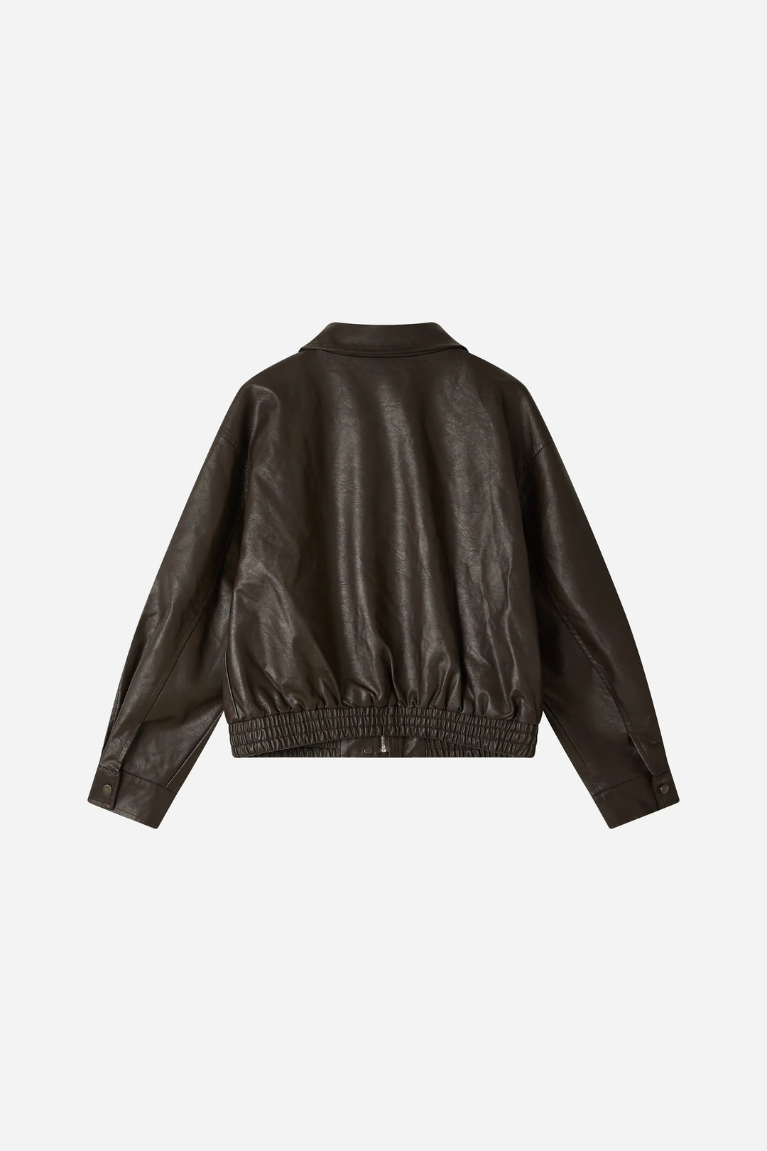 An image of a   34532 Faux Leather Bomber Jacket by  Mirra Masa