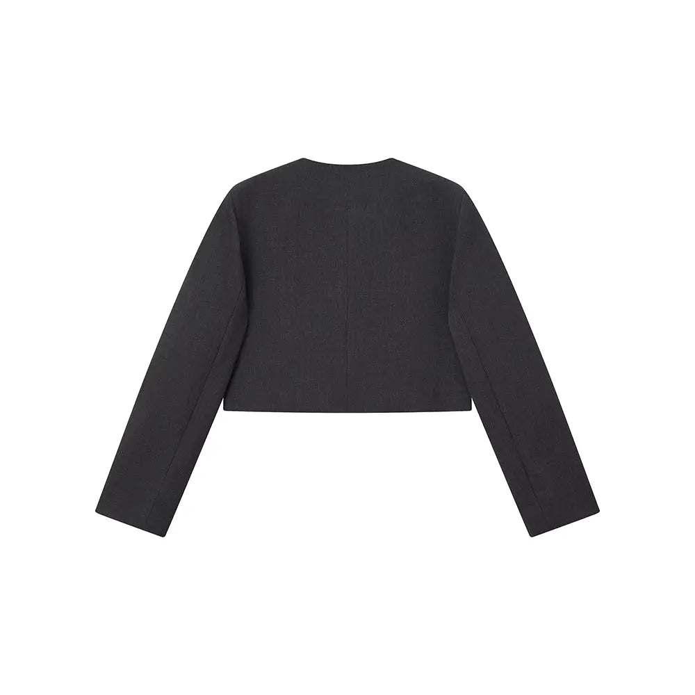 An image of a   34549 Minimalist Two-Button Cropped Blazer by  Mirra Masa