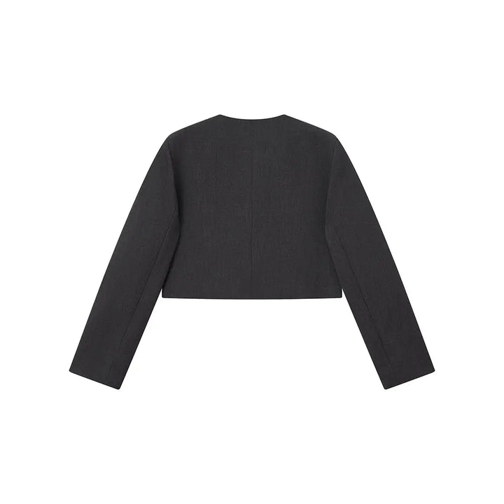 An image of a   34549 Minimalist Two-Button Cropped Blazer by  Mirra Masa