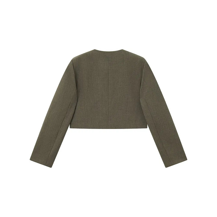 An image of a   34549 Minimalist Two-Button Cropped Blazer by  Mirra Masa