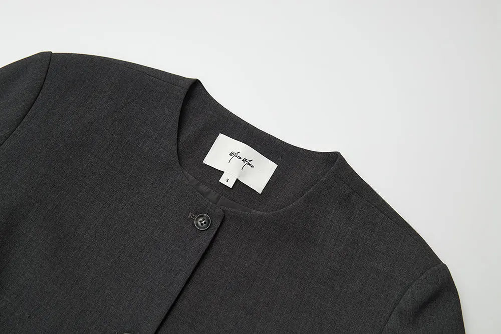 An image of a   34549 Minimalist Two-Button Cropped Blazer by  Mirra Masa