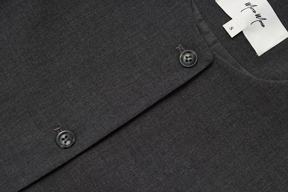 An image of a   34549 Minimalist Two-Button Cropped Blazer by  Mirra Masa