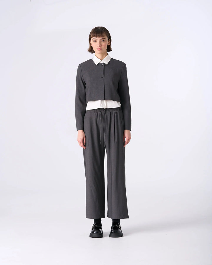 An image of a   34549 Minimalist Two-Button Cropped Blazer by  Mirra Masa
