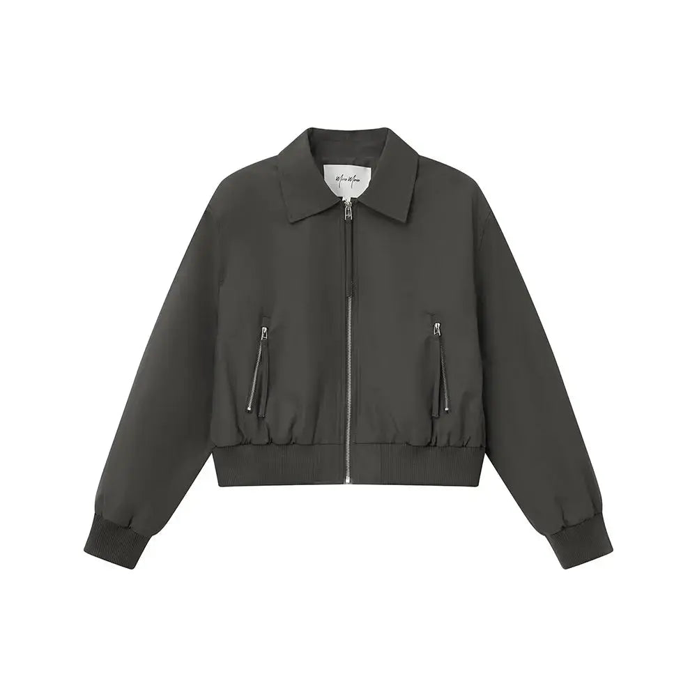 An image of a  Khaki / Medium 34752 Zip Up Jacket by  Mirra Masa