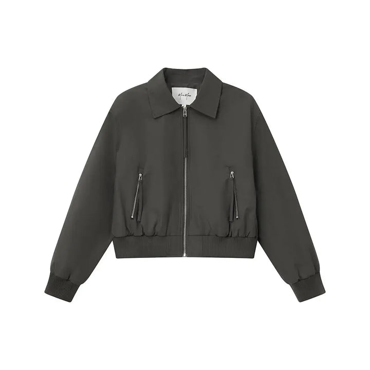 An image of a  Khaki / Medium 34752 Zip Up Jacket by  Mirra Masa