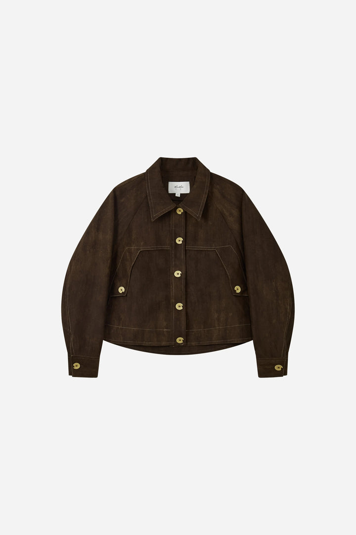 An image of a   34762 Contrast-Stitch Jacket by  Mirra Masa