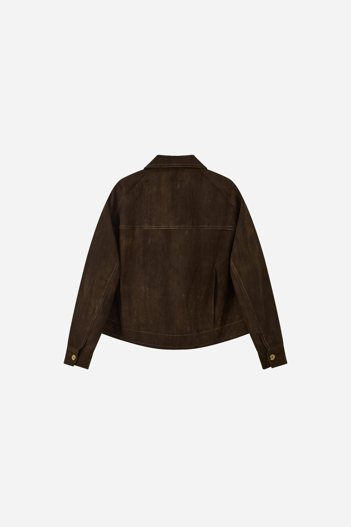 An image of a   34762 Contrast-Stitch Jacket by  Mirra Masa
