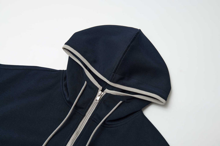 An image of a   34874 Drawstring Zip-Up Hoodie by  Mirra Masa