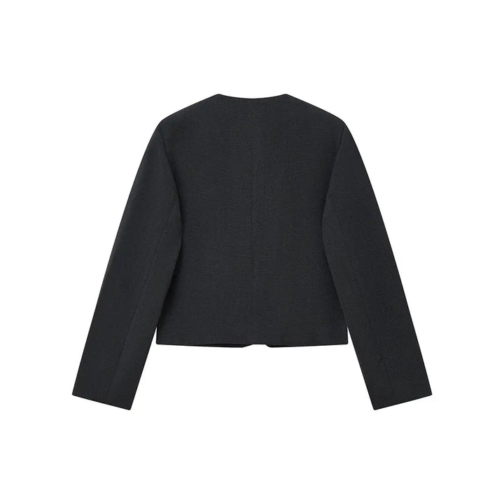 An image of a   34951 Minimalist Cropped Knit Blazer by  Mirra Masa