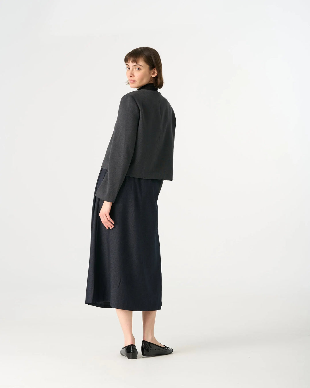 An image of a   34951 Minimalist Cropped Knit Blazer by  Mirra Masa
