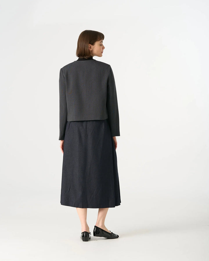 An image of a   34951 Minimalist Cropped Knit Blazer by  Mirra Masa
