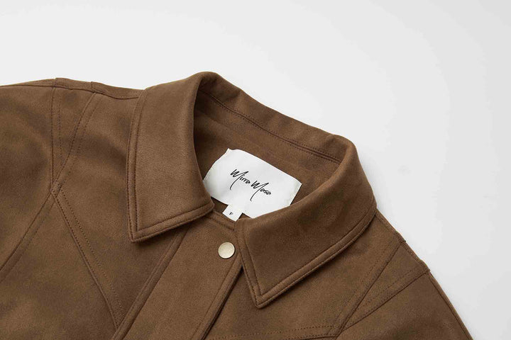 An image of a   34958 Suede Form Jacket by  Mirra Masa