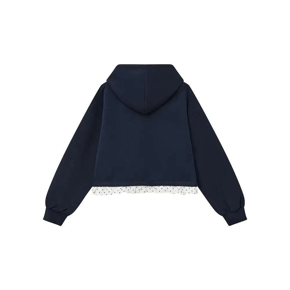 An image of a   34984 Layered and Laced Hoodie by  Mirra Masa