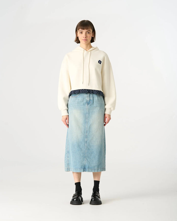 An image of a   34984 Layered and Laced Hoodie by  Mirra Masa