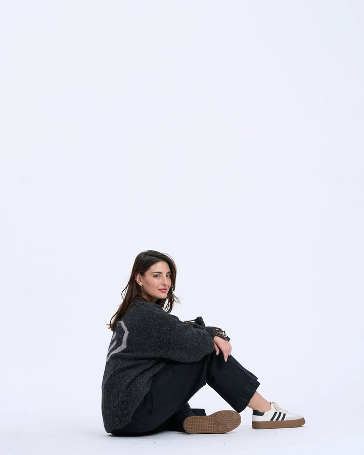 An image of a   3624D Smiley Face Sweater by  Mirra Masa