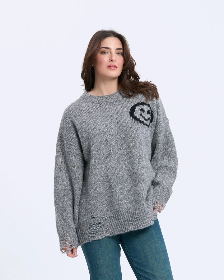 An image of a   3624D Smiley Face Sweater by  Mirra Masa