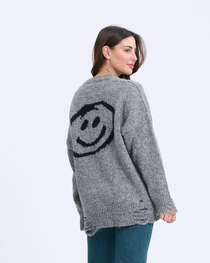 An image of a   3624D Smiley Face Sweater by  Mirra Masa